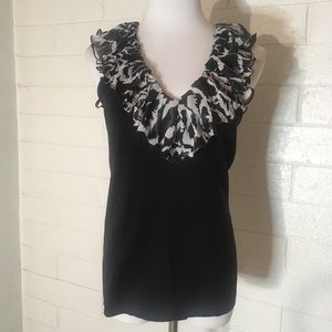 WHBM Sleeveless Ruffle Top Size Large